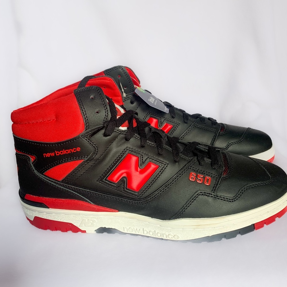 New Balance Men's Black and Red 650 Sneakers Size 14